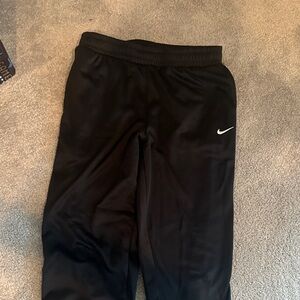 Nike Kids Black Joggers with White Swoosh